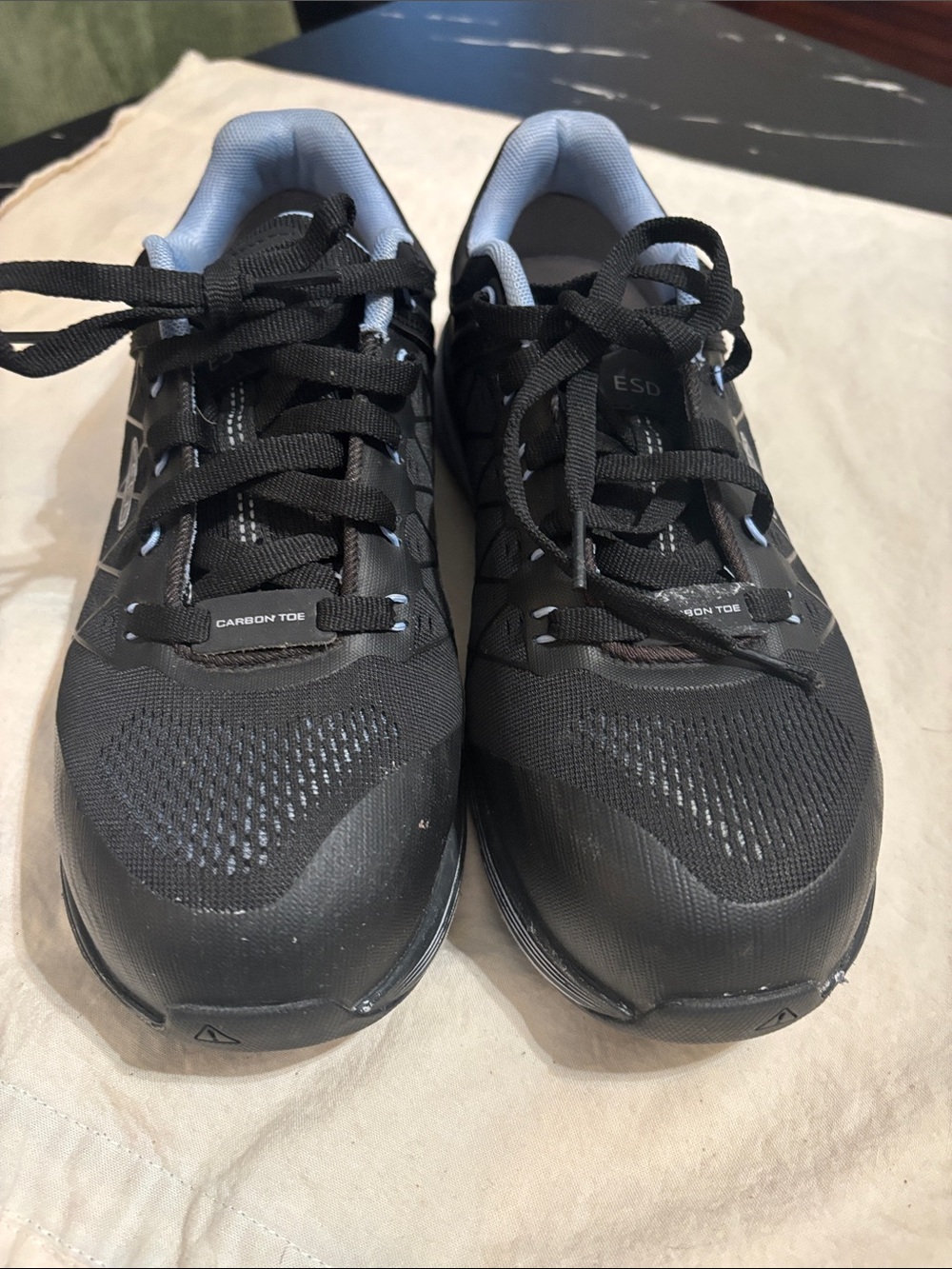 Keen Men's Black Athletic Safety Sneakers with Light Blue Lining